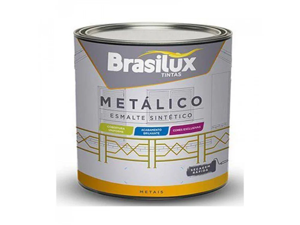 Esmalte Sintético Metalizado Cinza Grafite 900ML BRASILUX