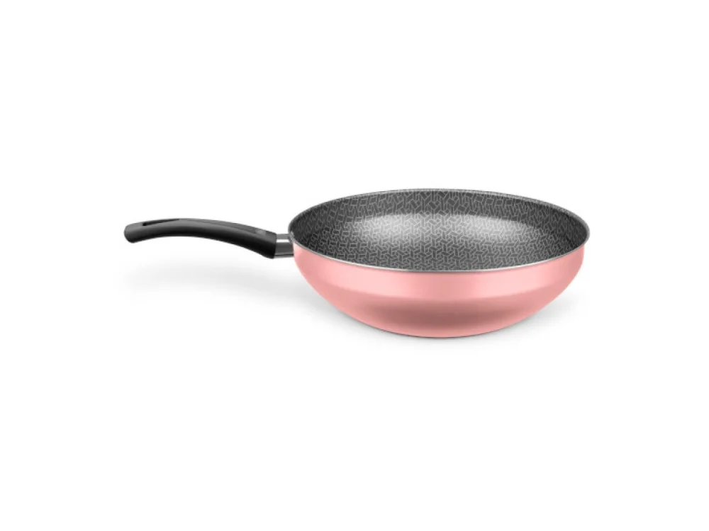 Frigideira Antiaderente Wok 28cm Rosê MTA