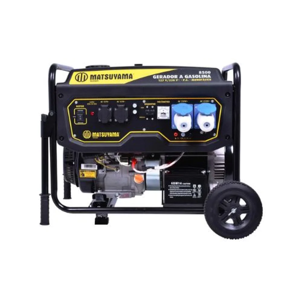 Gerador Gasolina Monofásico 8500 PE 7,5KVA Bivolt MATSUYAMA