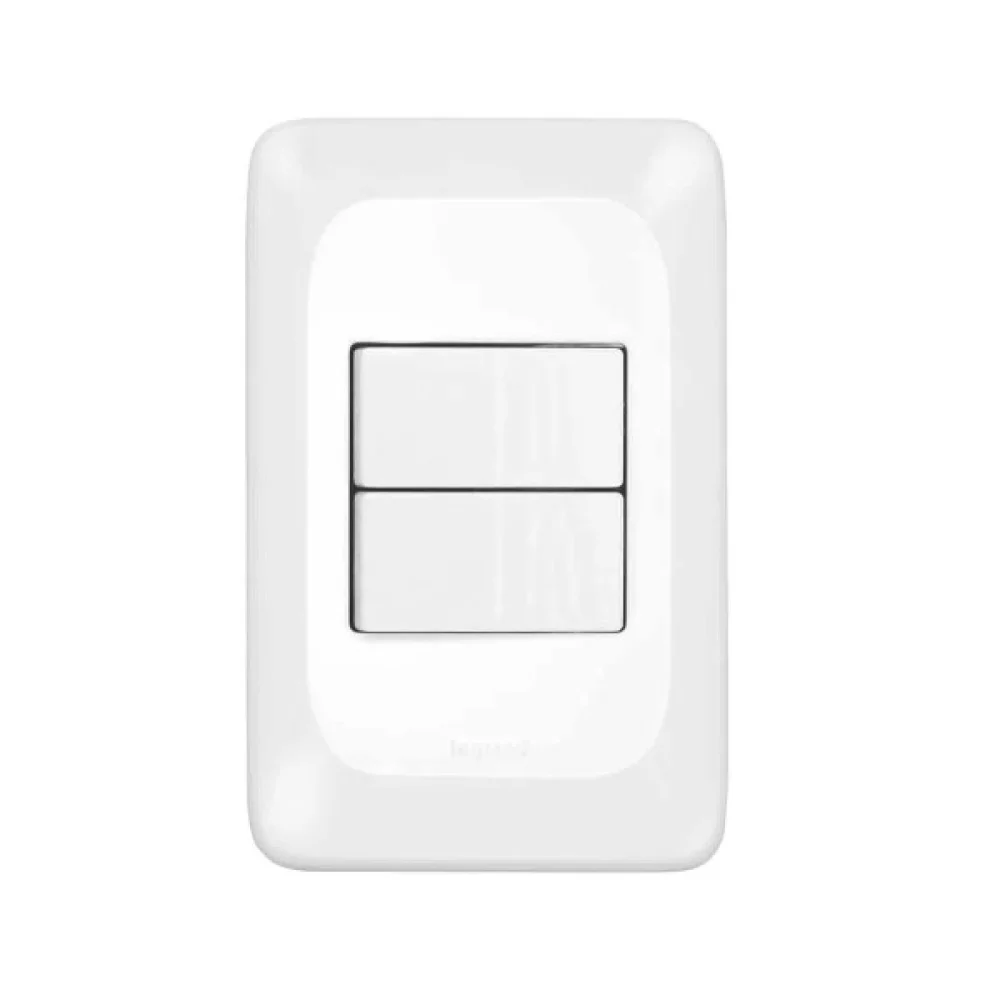 Interruptor 1 Tecla Simples e 1 Tecla Paralelo  Pial Pop 4x2 Branco 10A LEGRAND