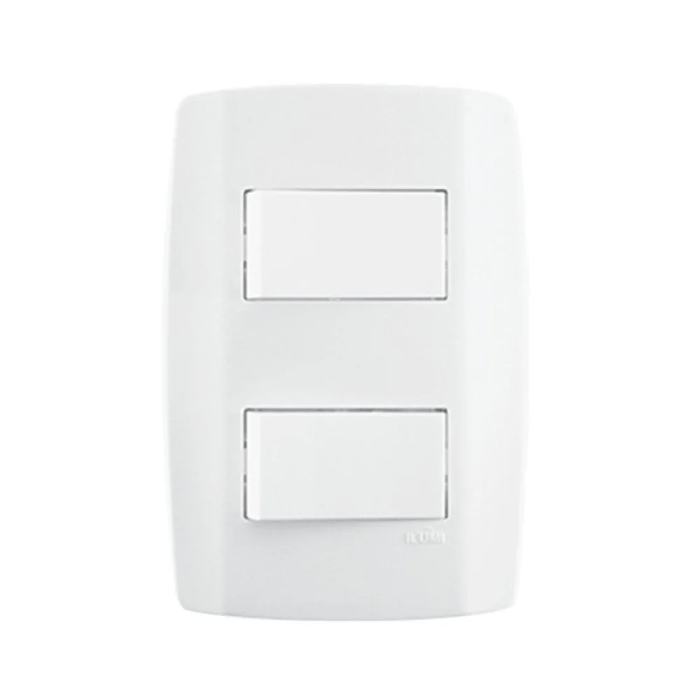 Interruptor 2 Tecla Simples Slim 4x2 Branco 10A ILUMI