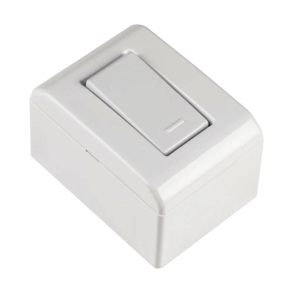 Caixa de Sobrepor com Interruptor Simples LizFlex Branco 10A TRAMONTINA