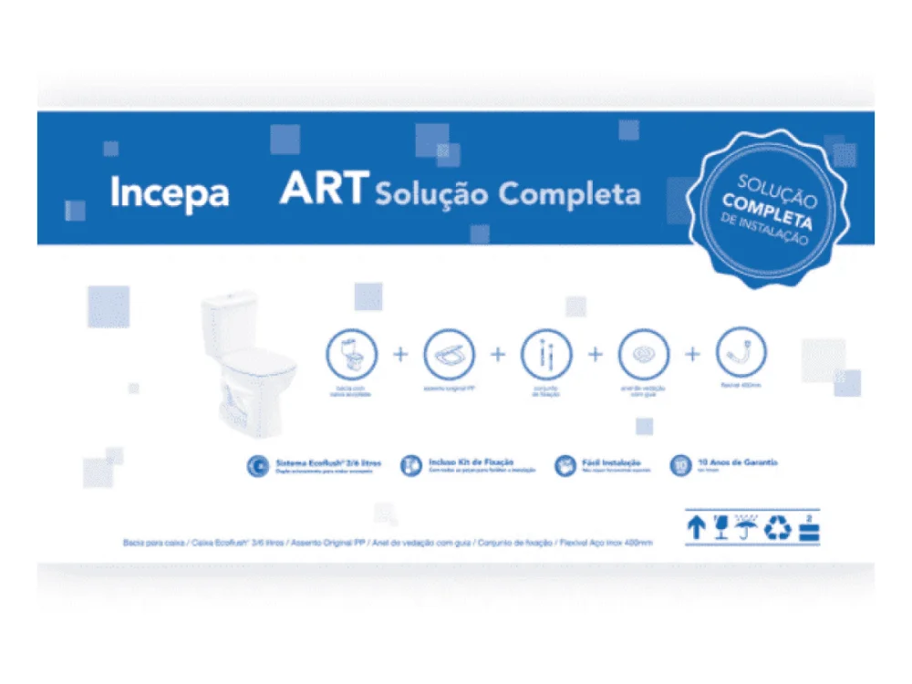 Kit Completo Bacia c/ Caixa Acoplada Art Branco INCEPA