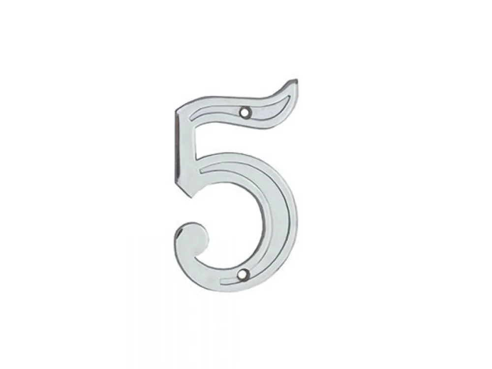Número Cromada para Porta "5" UNIÃO MUNDIAL