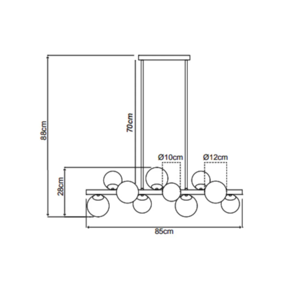 Pendente Cosmos I 10xG9 Ambar/Dourado ORLUCE