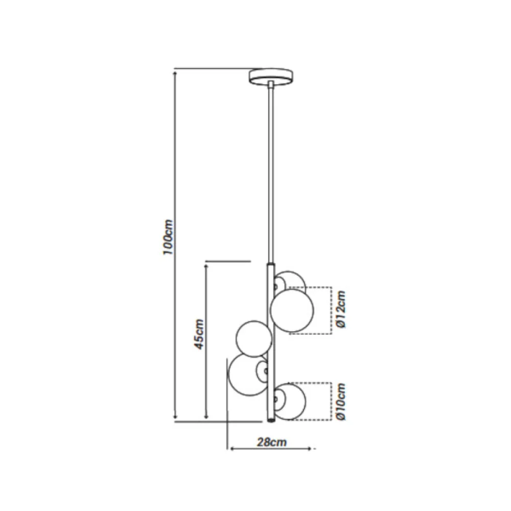 Pendente Cosmos I 5xG9 Ambar/Dourado ORLUCE