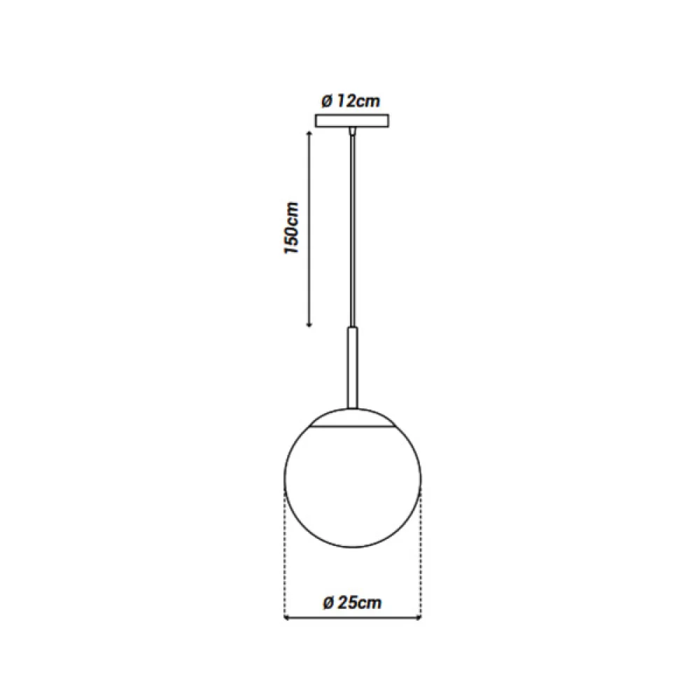 Pendente Diagon 25cm E27 Transparente/Cobre ORLUCE