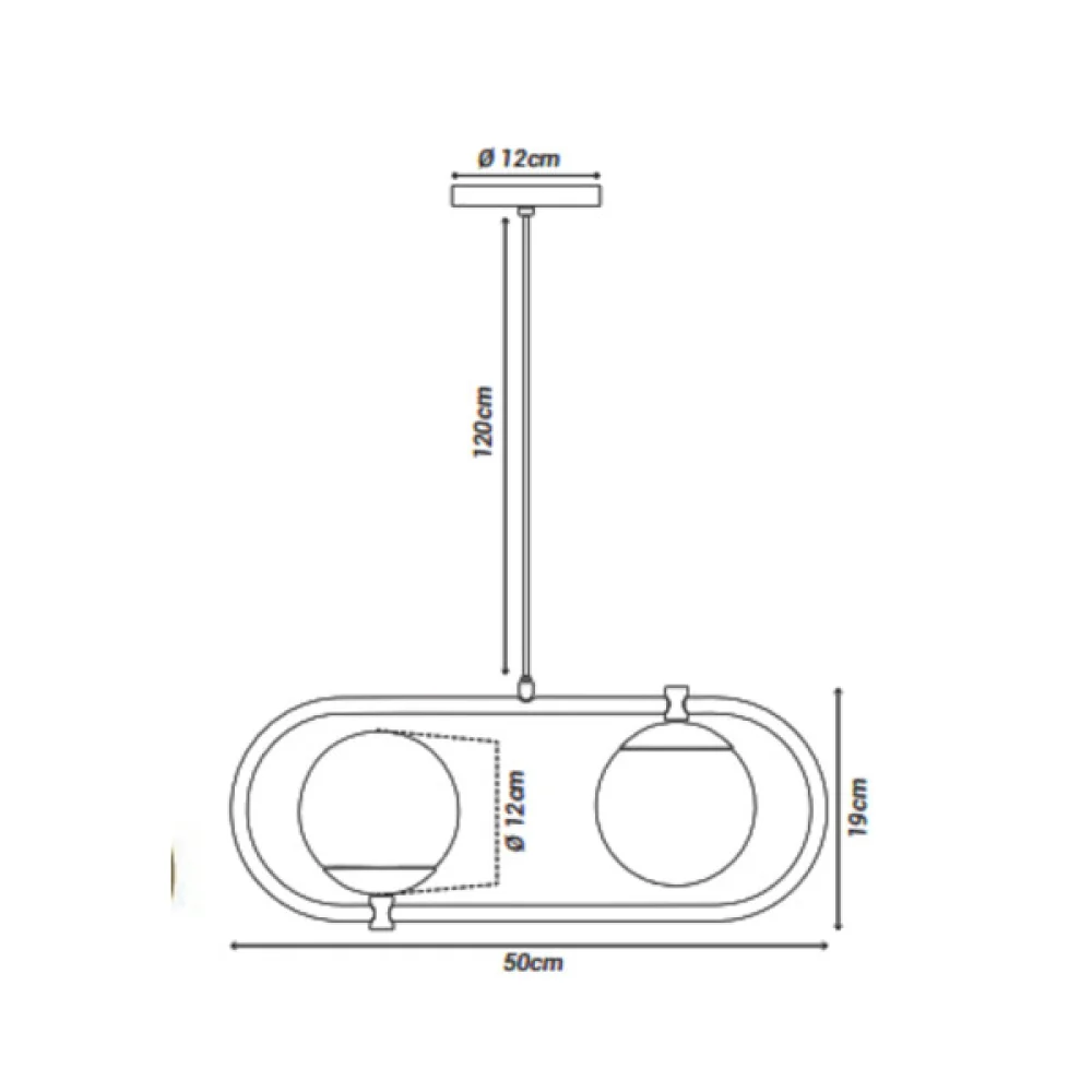 Pendente Globe VII 2xG9 Dourado ORLUCE