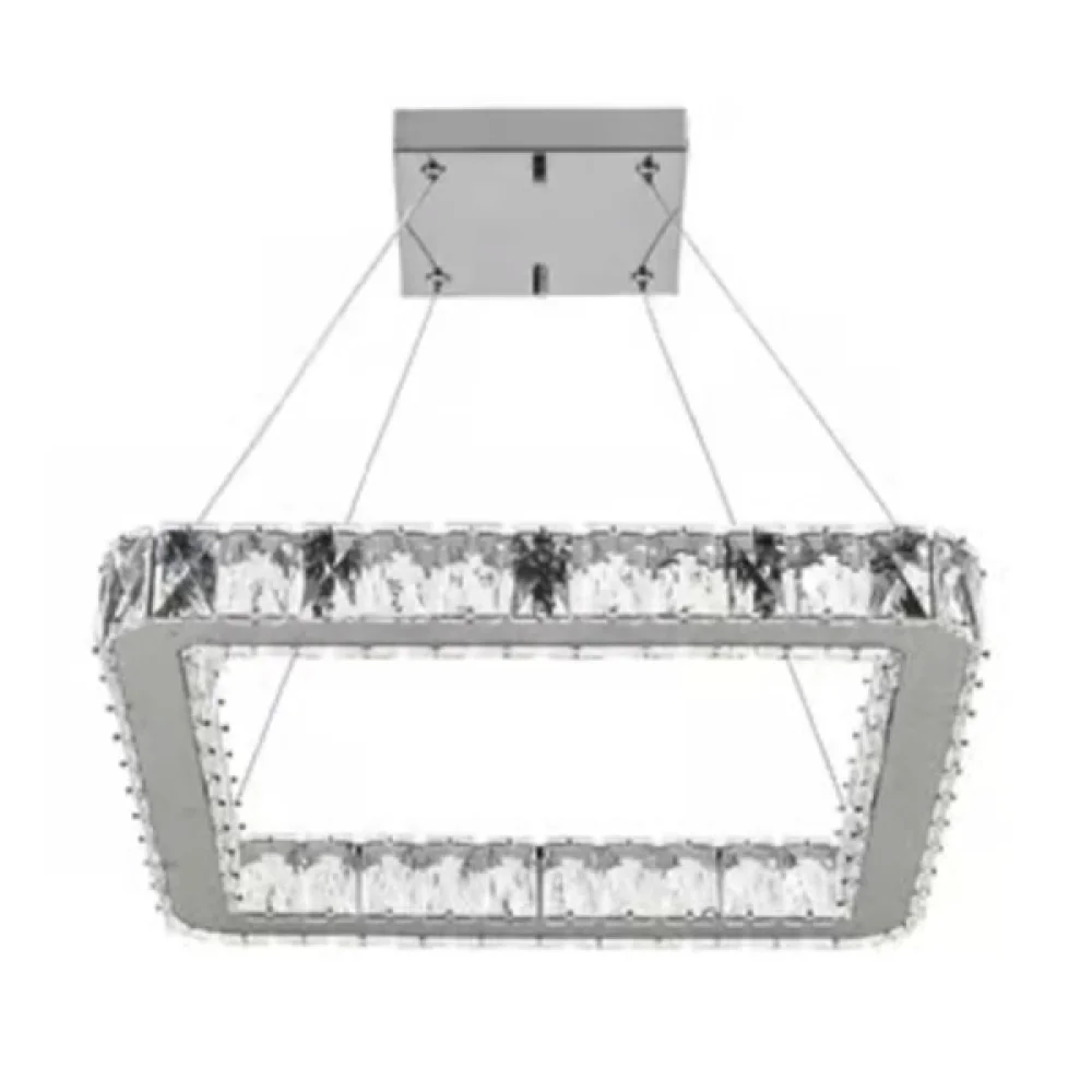 Pendente Led Tokyo 56W Quadrado 4000K Bivolt Cromado BRONZEARTE