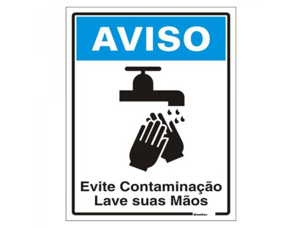 Placa de Sinalização Evite Contaminação SINALIZE