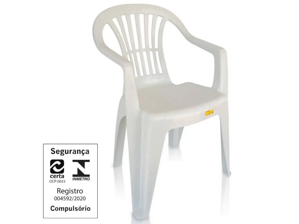 Mesa Bela Vista 70 CM Branca MOR + 4 Cadeiras Poltronas Brancas GARDEN