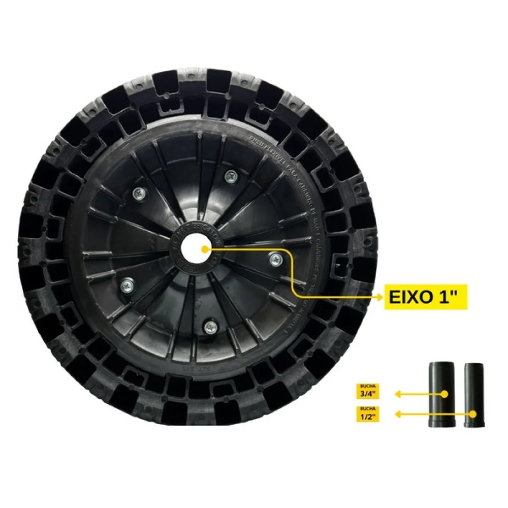 RODA CARRINHO FLEX BORDER 320 100KG FB P . .