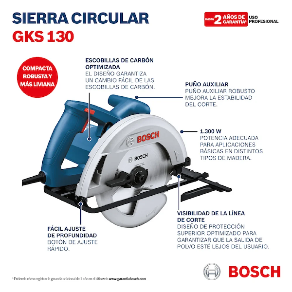 SERRA TICO TICO GKS130 1300W 7.1/4 BOSCH 110V .