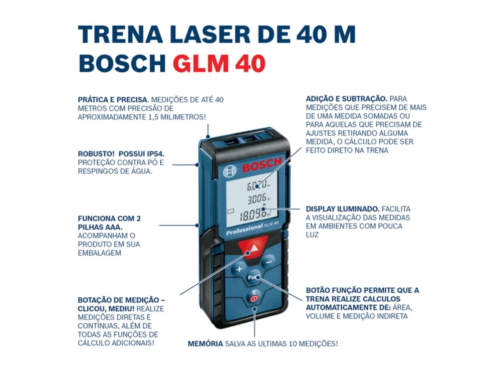 Trena a laser GLM40 BOSCH