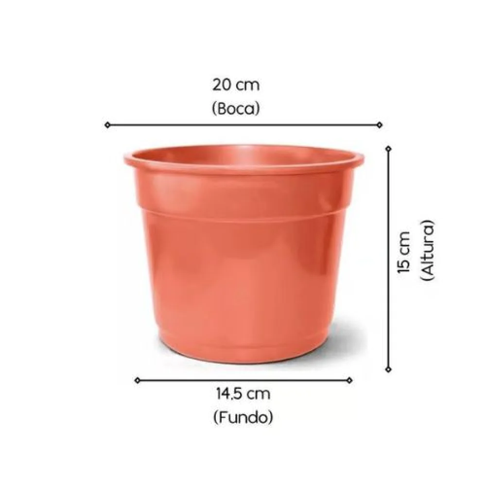 Vaso Comum Redondo N.3,5 20cm Cerâmica NUTRIPLAN