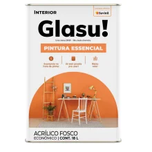 Acrílico Econômico Fosco Pintura Essencial Branco Neve 18L GLASU
