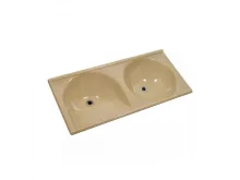 Tanque Duplo de Mármore Sintético 45L Marrom Imperial DECORALITA