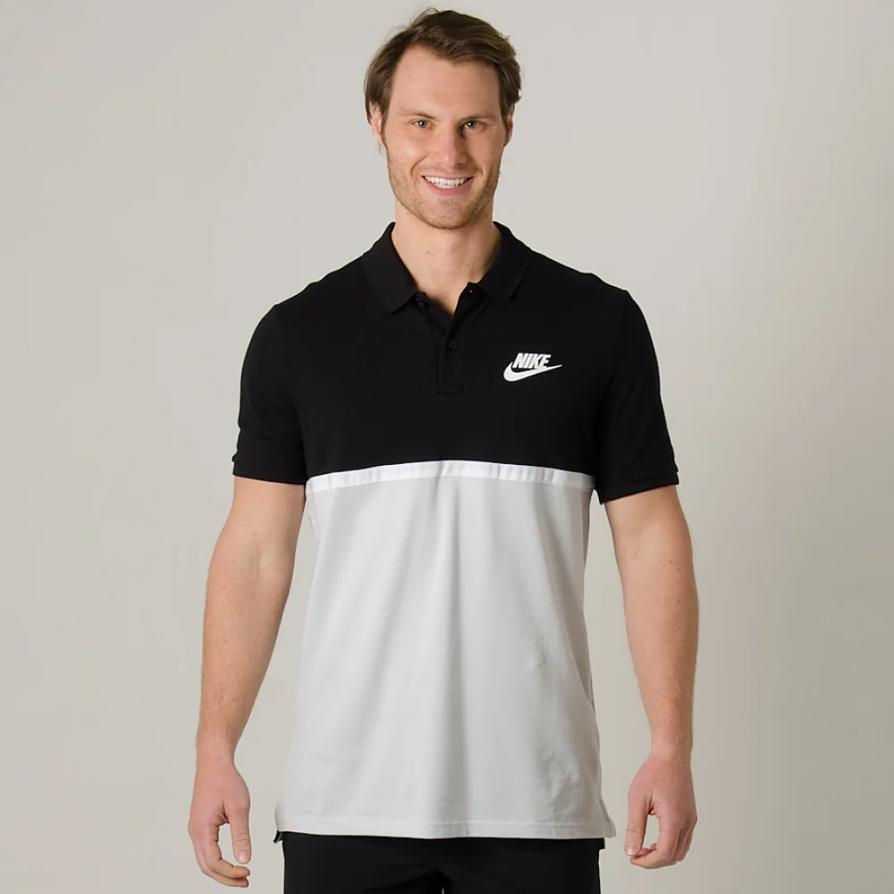 Camisa Nike Polo Sportswear Matchup Masculina Preto Branco Shopmasp