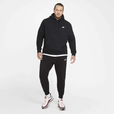 nike sportswear club fleece moletom com capuz black