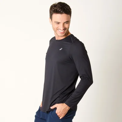 camiseta asics manga longa