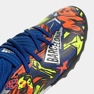 Chuteira Adidas Nemeziz Messi 19 3 Society Infantil Azul Amarelo Shopmasp