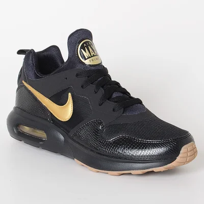 tenis air max preto com dourado