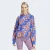 BLUSÃO MOLETOM ADIDAS CAPUZ ADIDAS X FARM RIO FEMININO AZUL/LARANJA
