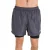 SHORTS ASICS BASIC 2 IN 1 MASCULINO GRAFITE/PRETO