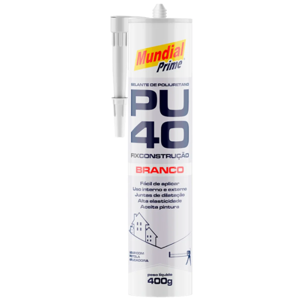 ADESIVO DE POLIURETANO PU40, BRANCO, 400G - MUNDIAL PRIME