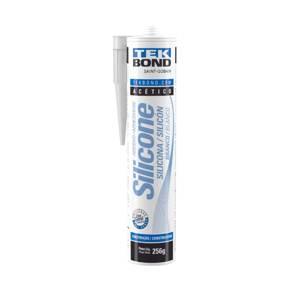 ADESIVO DE SILICONE ACÉTICO 256G BRANCO - TEKBOND
