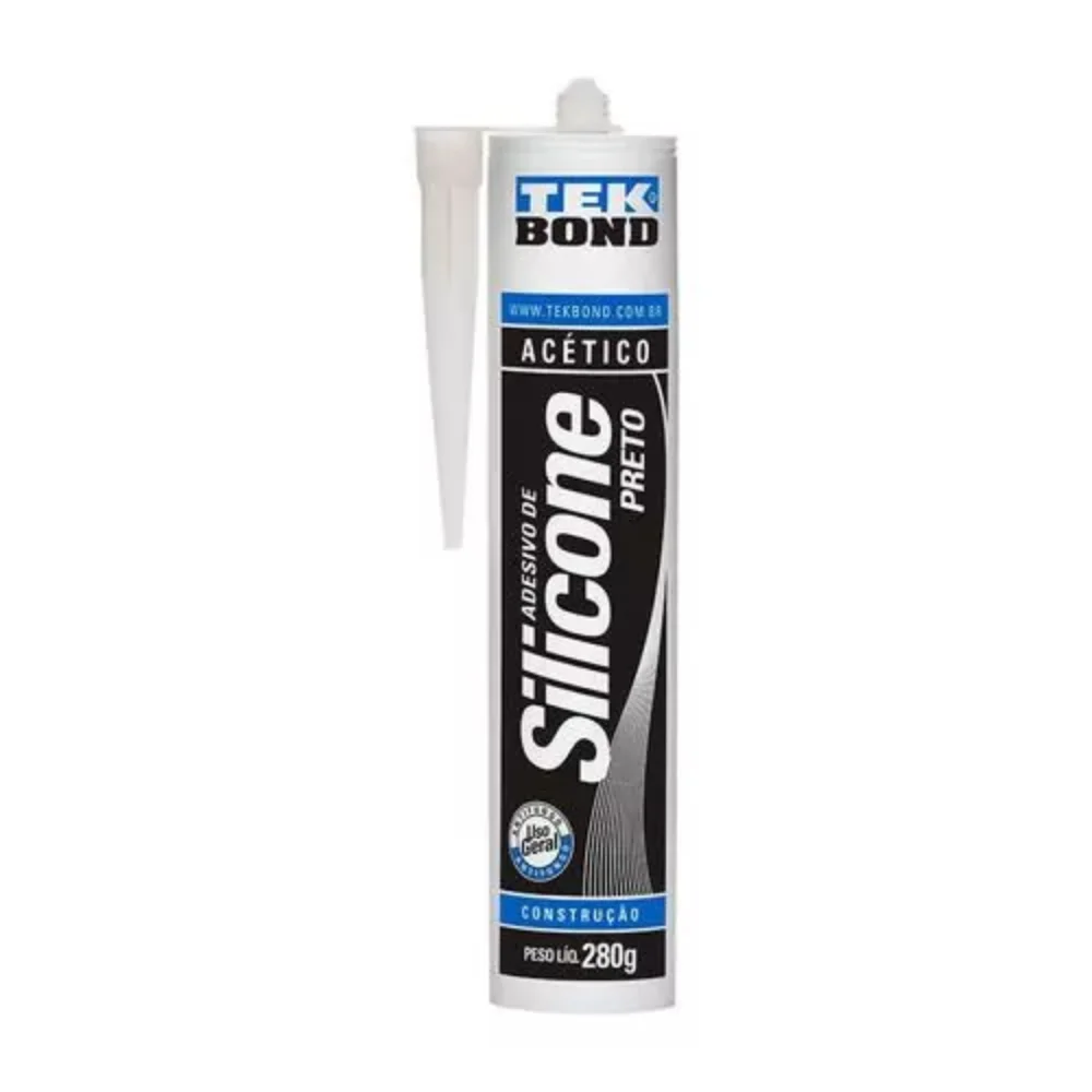 ADESIVO DE SILICONE ACÉTICO 256G PRETO - TEK BOND