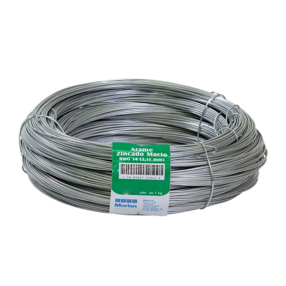 ARAME GALVANIZADO COMERCIAL 14 BWG, 2.11 MM, 1 KG, APROX. 38 M - MORLAN