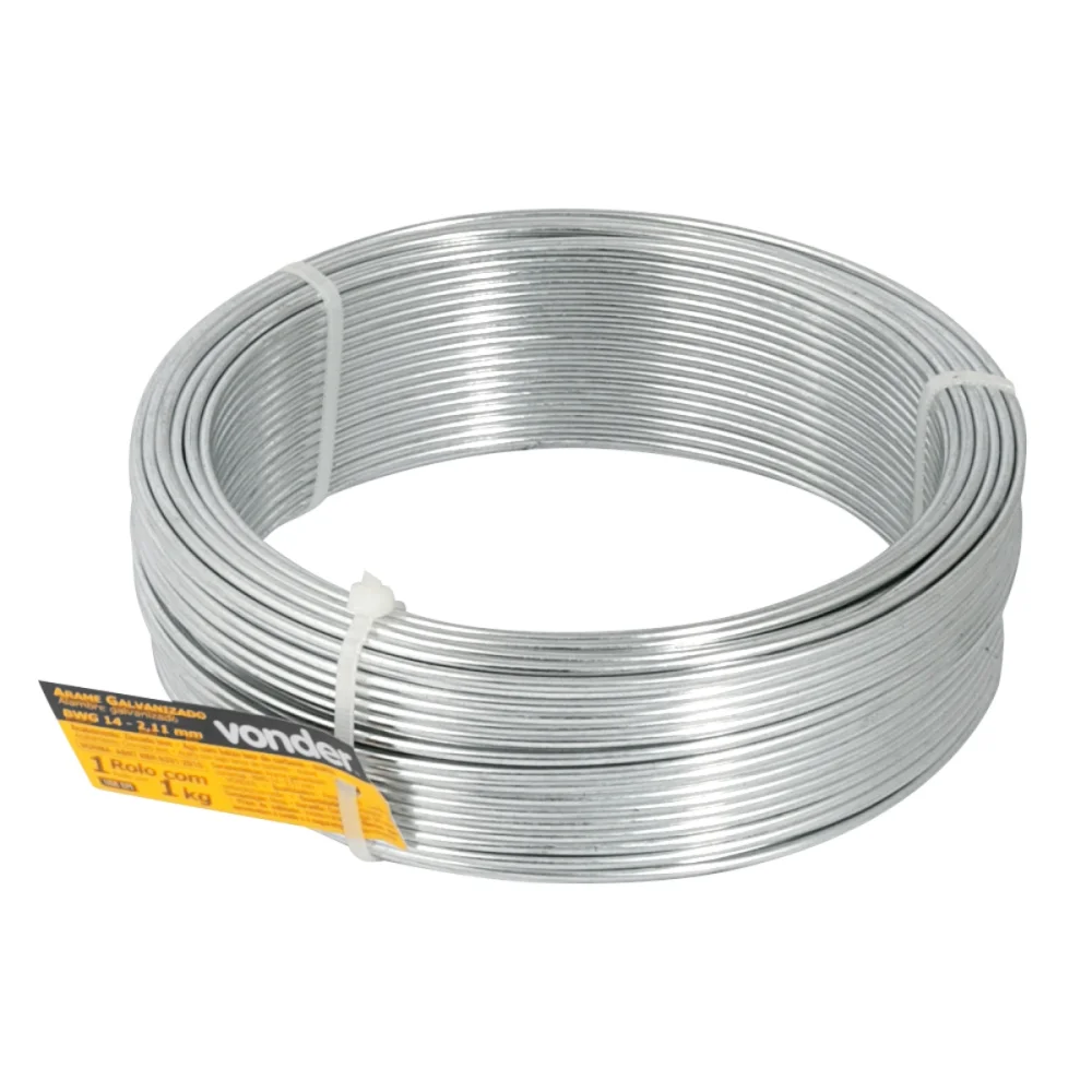 ARAME GALVANIZADO, COMERCIAL, BWG 14, 2.11 MM, ROLO DE 1 KG - VONDER