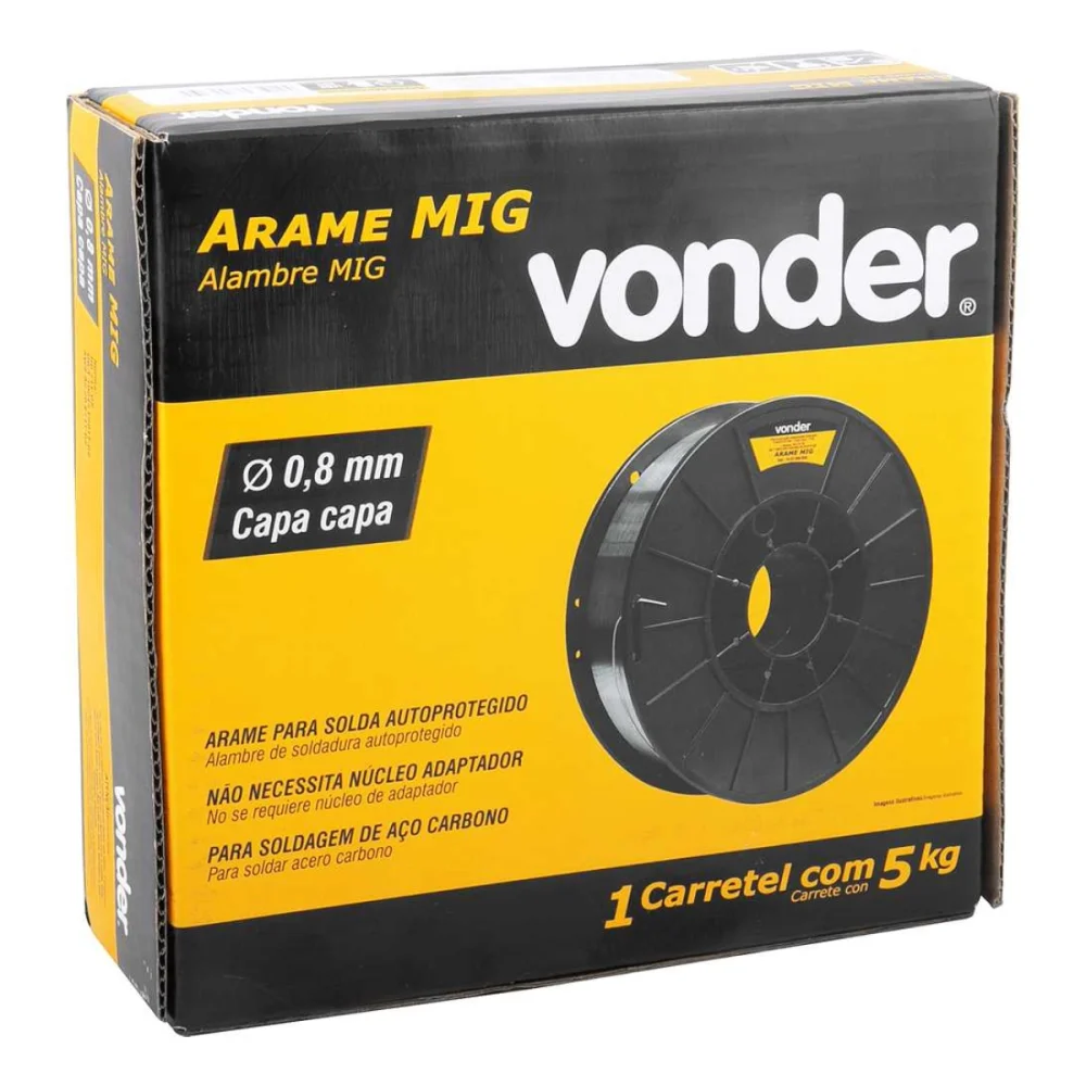 ARAME MIG 0.80 MM SEM GAS CARRETEL 5 KG - VONDER