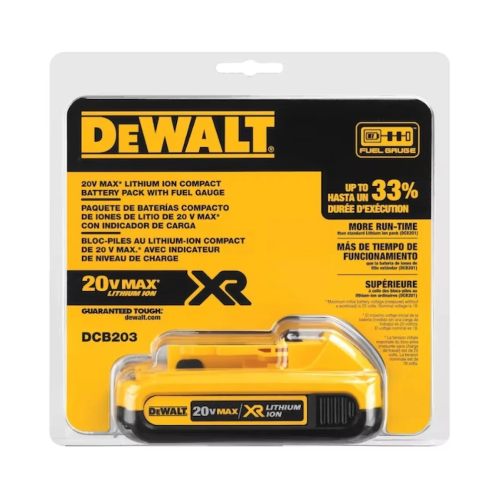 BATERIA DE LÍTIO 20V COMPACT 2.0 AH DCB203-B3 - DEWALT