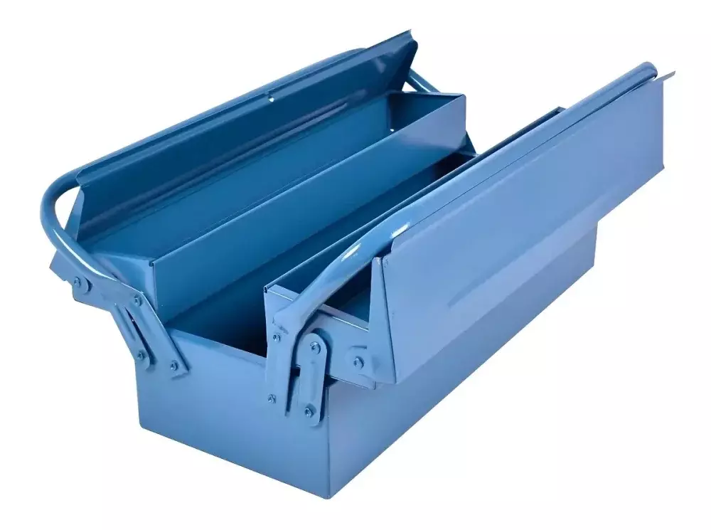 CAIXA METALICA PARA FERRAMENTAS 400 X 200 X 170 MM, AZUL 3 GAVETAS - ORK