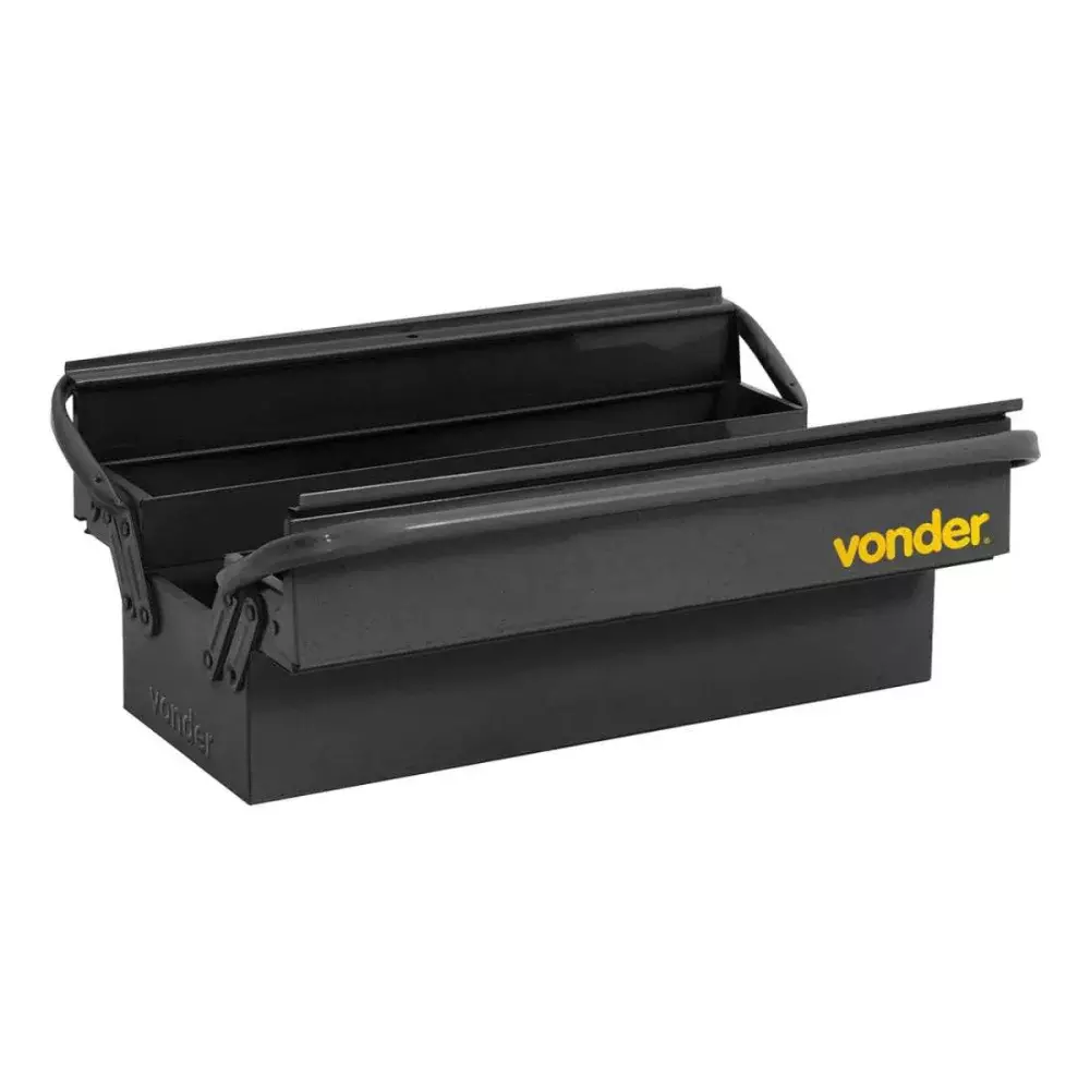 CAIXA METÁLICA SANFONADA P/ FERRAMENTAS, COM 3 GAVETAS, 50 CM X 19 CM X 16 CM - VONDER