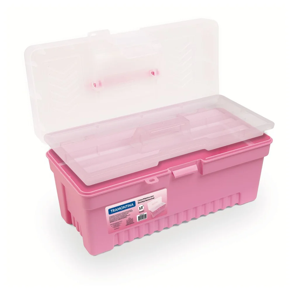 CAIXA PLASTICA PARA FERRAMENTAS 13" ROSA - TRAMONTINA