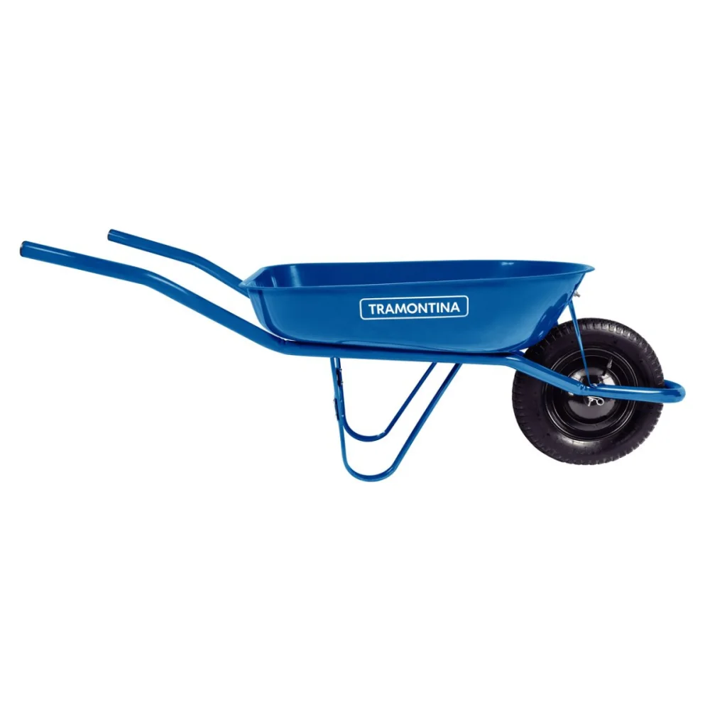 CARRINHO DE MÃO COM CAÇAMBA RASA METÁLICA AZUL 50L - TRAMONTINA