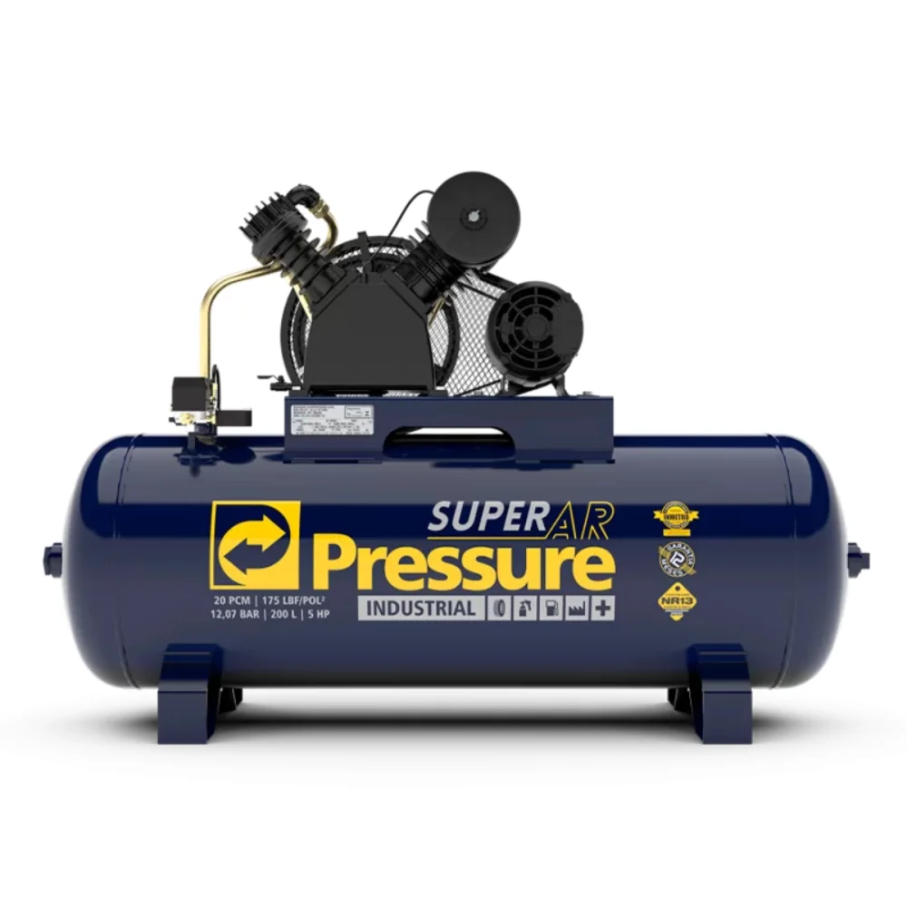 COMPRESSOR DE AR 20 PÉS 200 LITROS 175 LBS TRIFÁSICO 220/380V SUPER AR 20/200V - PRESSURE