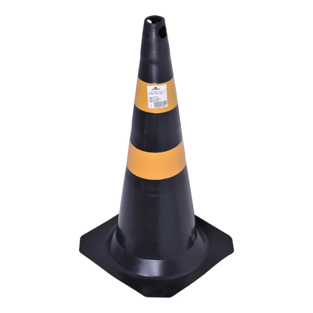 CONE PARA SINALIZACAO NAO REFLETIVO, AMARELO E PRETO, 75 CM - WORKER