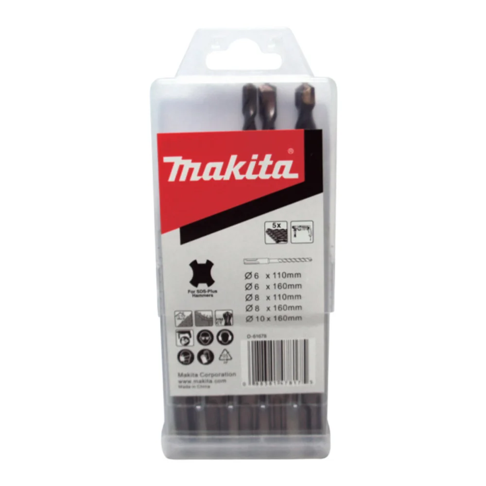 CONJUNTO DE BROCAS SDS PLUS, COM 5 PECAS, D-61678 - MAKITA