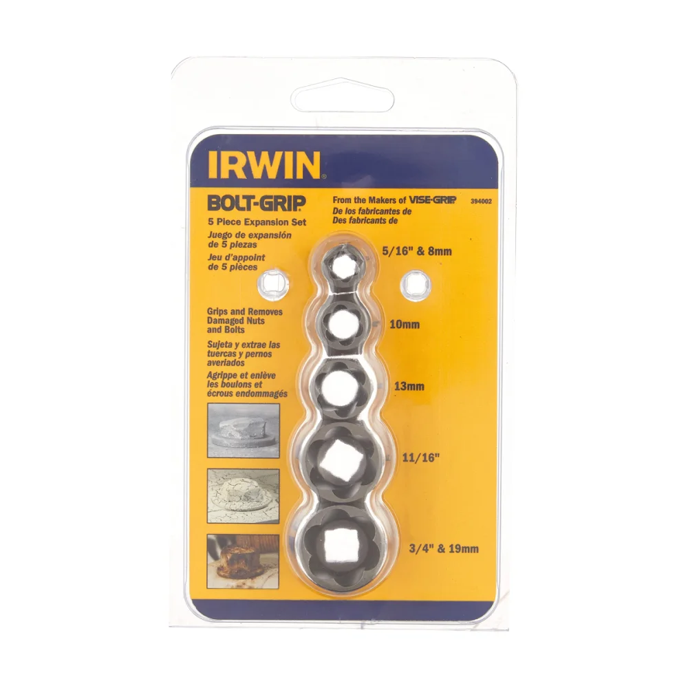 CONJUNTO EXTRATOR DE PARAFUSOS E PORCAS C/ 5 PÇS 394002 - IRWIN