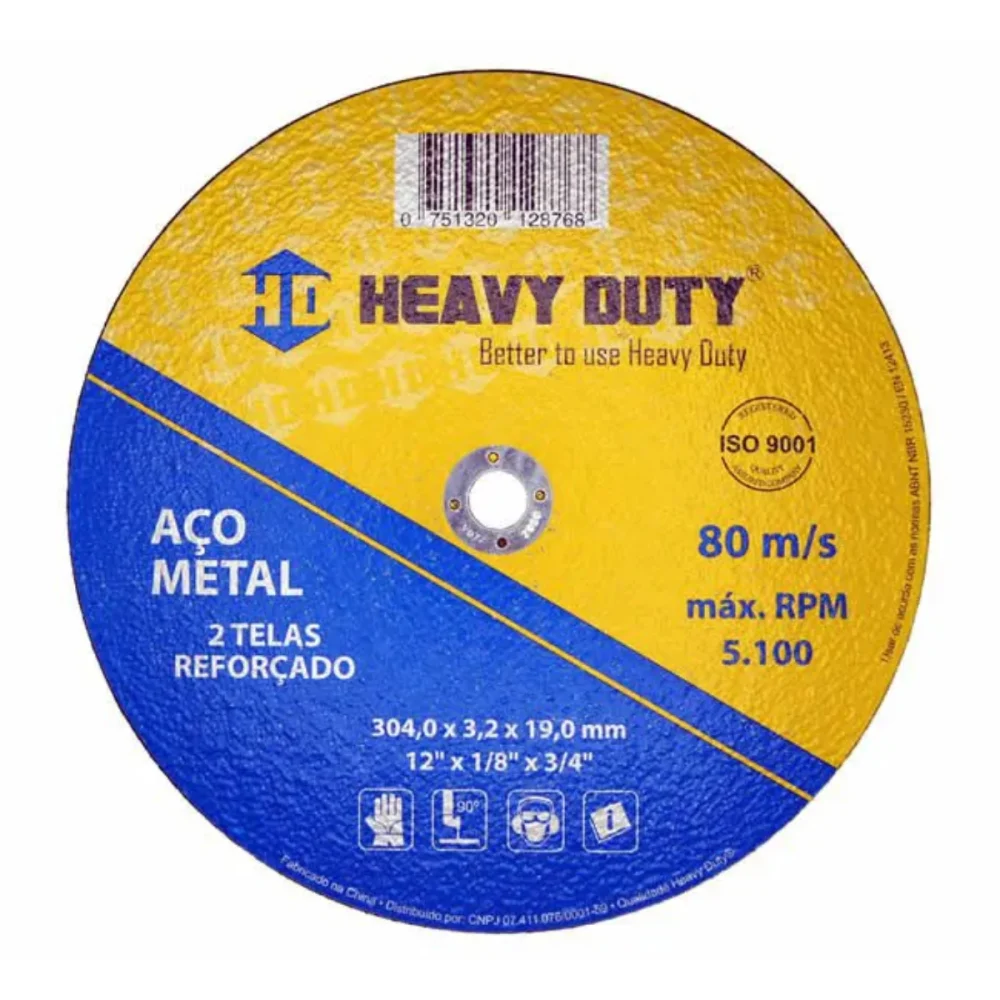 DISCO DE CORTE 12" X 1/8" X 3/4" - HEAVY DUTY