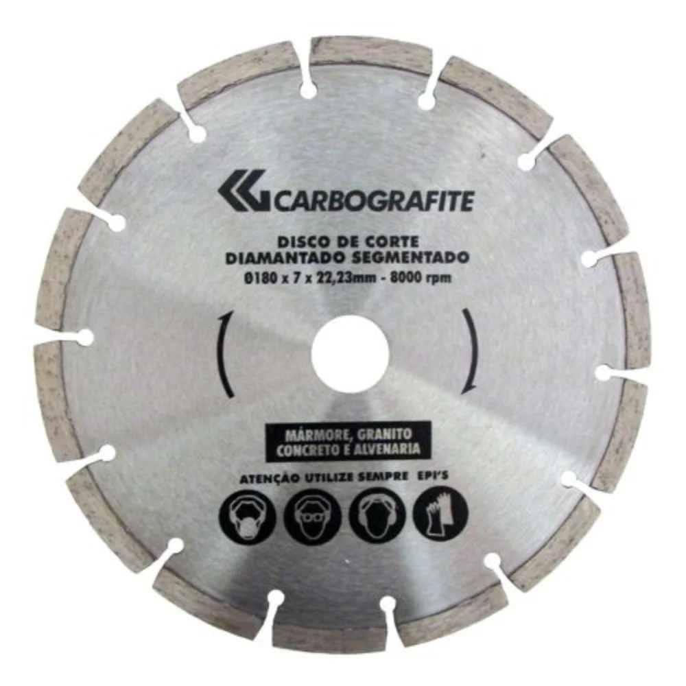 DISCO DE CORTE DIAMANTADO 180 X 7 X 22,23 MM - CARBOGRAFITE