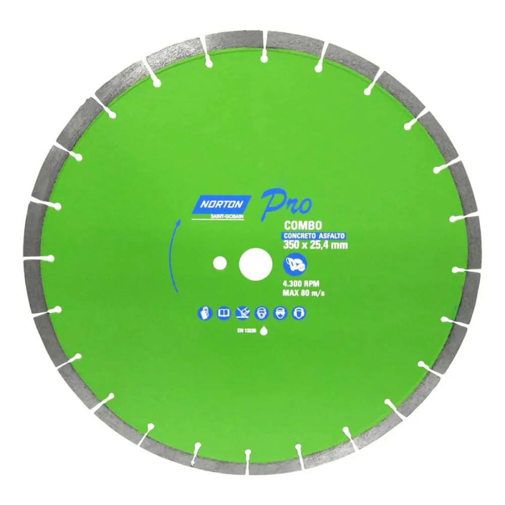DISCO DE CORTE DIAMANTADO PRO 350 X 25.4 MM - NORTON