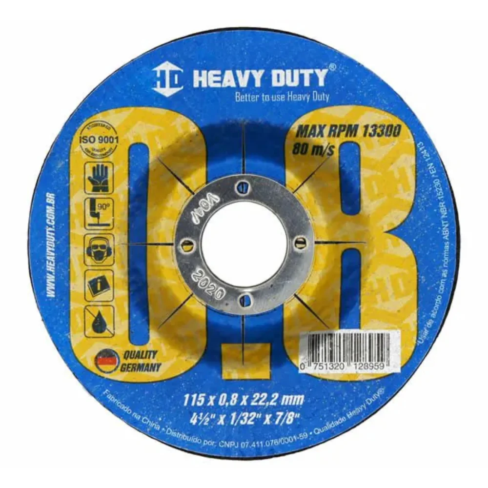 DISCO DE CORTE INOX 4.1/2" X 0.8 MM X 7/8" - HEAVY DUTY