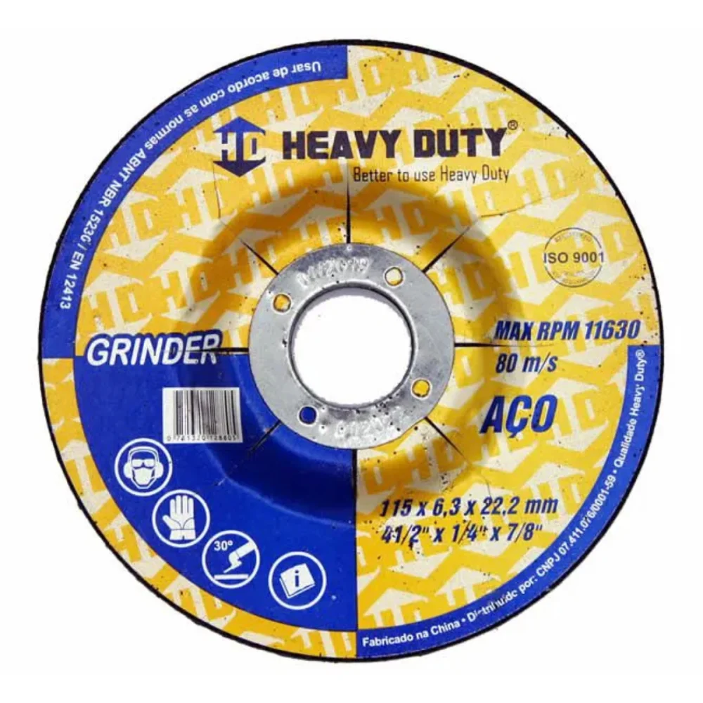 DISCO DE DESBASTE 4.1/2" X 1/4" X 7/8" - HEAVY DUTY