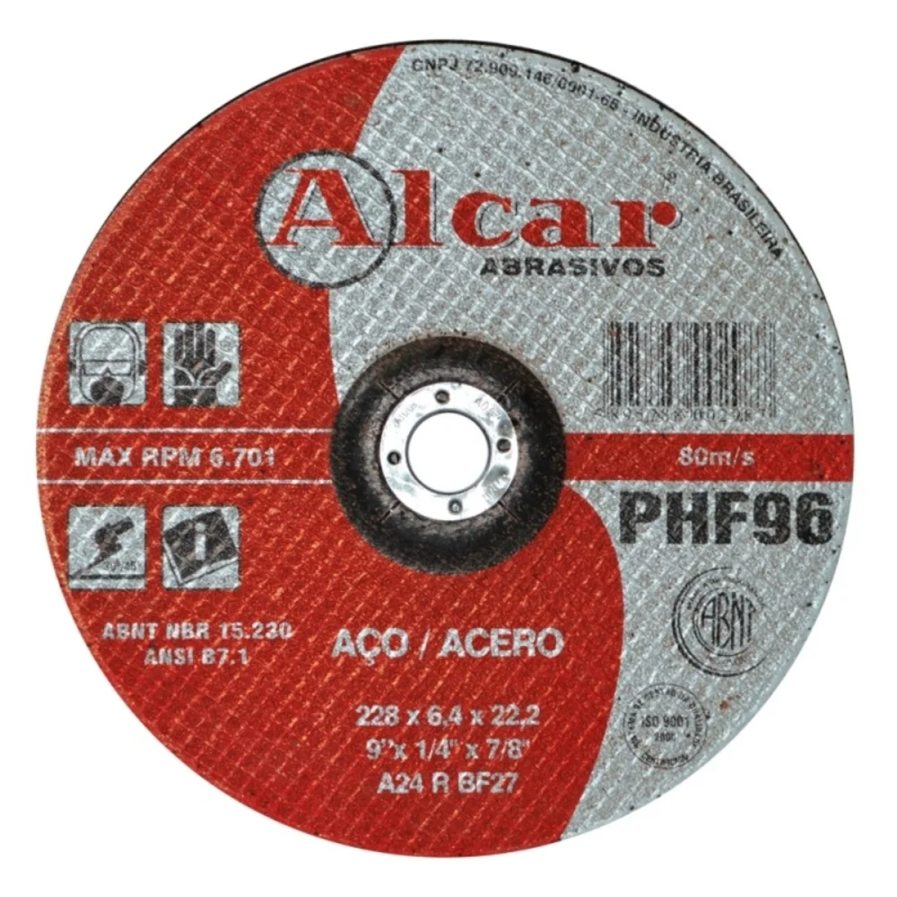 DISCO DE DESBASTE 9" X 1/4" X 7/8" DD0RN0003 - ALCAR