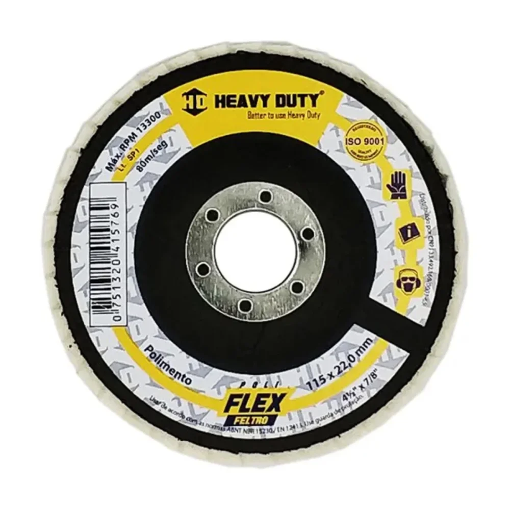 DISCO DE FELTRO 4.1/2" POLIFLEX - HEAVY DUTY